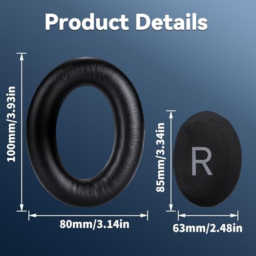 Almohadillas para auriculares Lukvcoe para Bose QuietComfort 45 (QC45)/QC SE, color negro de cuero de proteína miniatura 6