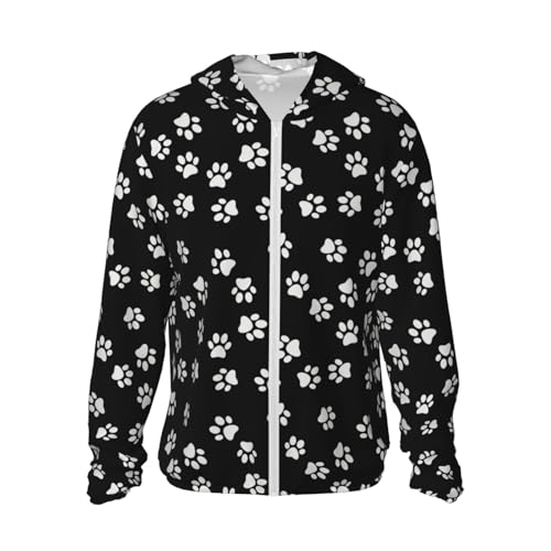 Unisex Sun Protection Hoodie Animal paw Print Printed UV Shirt Full Zip Jacket Hiking for Women Men