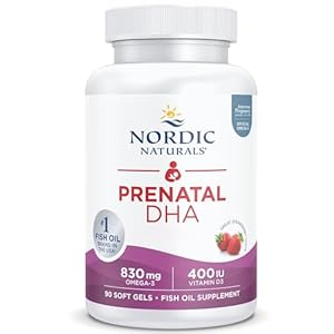 Nordic Naturals Prenatal DHA, 830mg Omega-3 with EPA and DHA, Highly Dosed, Flavourless, 90 Softgels, Laboratory Tested, Soy Free, Gluten Free, Non-GMO