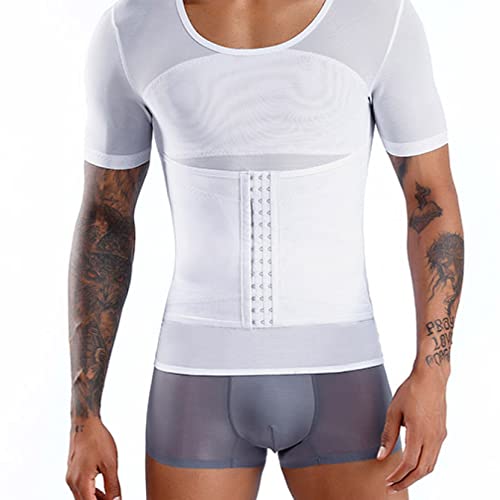 Hommes taille minceur compression chemises elastique shapewear