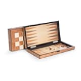Bey-Berk Brown Wood Backgammon & Chess Set for 2 Players, Ages 8+