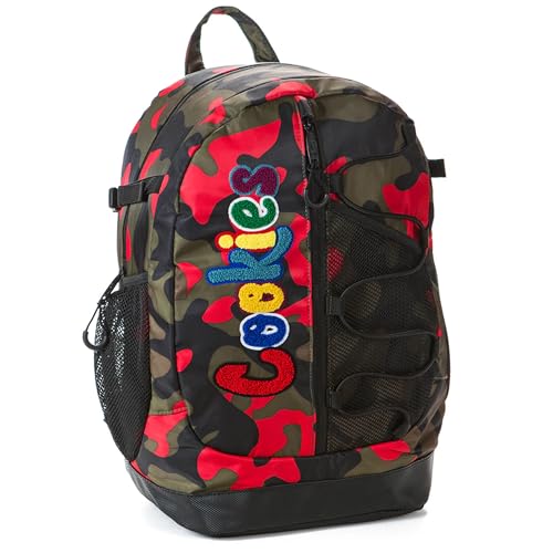 COOKIES Bungee Smell Proof Backpack – Large Odorless Travel Backpack for Men & Women, Carry-On, Work, Stylish & Spacious Bag - Red Camo