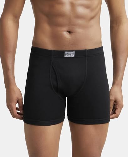Image of Jockey 8008 Men's Super Combed Cotton Rib Solid Boxer Brief with Ultrasoft Concealed Waistband (Pack of 3)