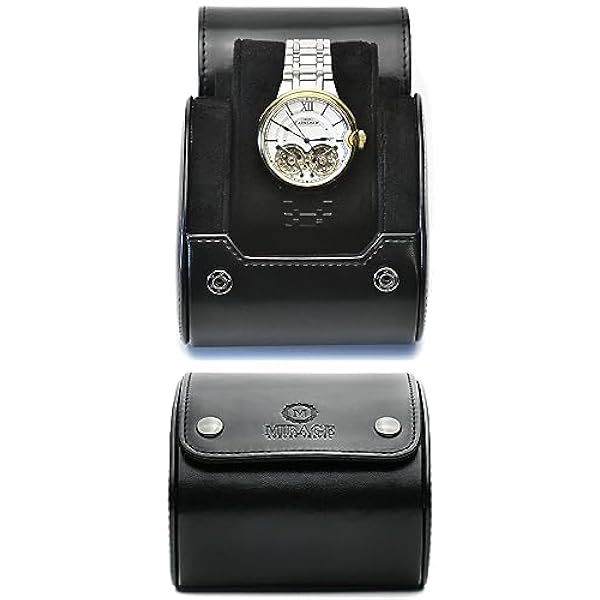 Estuche de reloj para hombre – Estuche de viaje para reloj – Organizador de almacenamiento y exhibición – Mirage Watch Roll Case