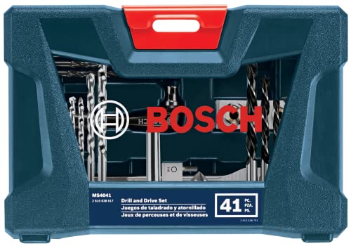 Image of BOSCH CLPK22-120 12V Max Cordless 2-Tool 3 /8 in. Drill /Driver and 1 /4 in. Impact Driver Combo Kit with 2 Batteries, Charger and Case & Bosch MS4041 41-Piece Drill and Drive Bit Set