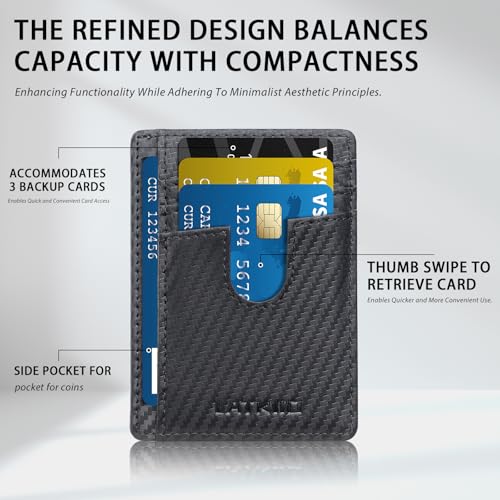 Ultra Thin Minimalist Wallet for Men and Women - RFID Blocking Card Holder with 8 Slots, Front Pocket Wallet, Slim Travel Essentials, Credit Card Protector(3.1x4.3in)4