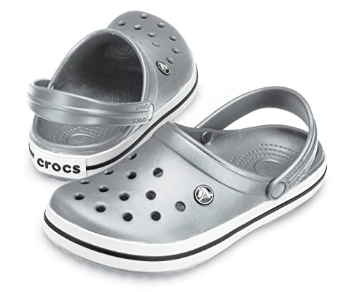 Image of Crocs Unisex's Crocband Clogs, Silver, US:5