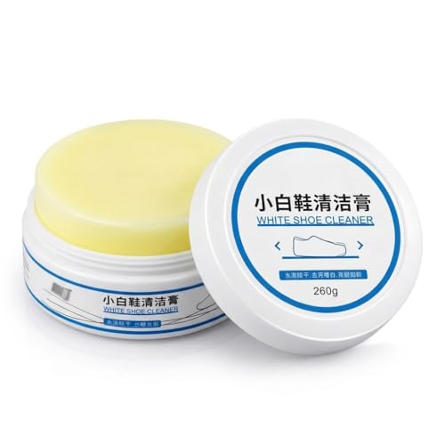 Image of White Shoe Cleaner Cream 260GM | Sneaker Cleaning & Whitening Cream for Sports Shoes, Canvas & Leather | Instant Stain Remover | Deep Cleaning Shoe Polish for White Sneakers