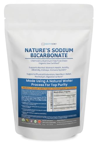 Image of Nature's Sodium Bicarbonate Organic Use Aluminum Free Baking Soda. No Chemical Pure Baking Soda Powder For Health & Wellness. Sodium Bicarbonate 1lb