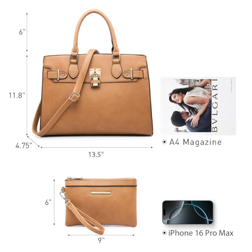 Dasein Women Handbags and Purses Ladies Shoulder Bag Top Handle Satchel Tote Work Bag with Wallet