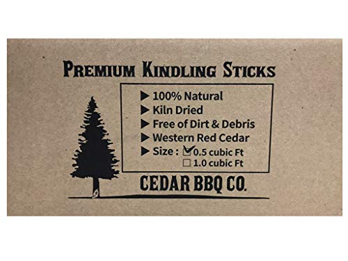 Cedar Bbq Co. Cedar Kindling Firestarter - Kiln-Dried - All Natural Red Cedar Aromatic - 7 Lb (0.5 Cubic Foot) #TOP1