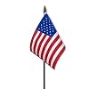 2x Amerika/USA vlaggetjes 15 cm – Amerikaanse vlag – Verenigde Staten landen thema versiering/decoratie