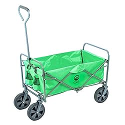 【Amazon限定ブランド】ジージーエヌ(G.G.N.) アウトドアワゴン キャリーワゴン 荷台容量100L 折りたたみ可能 レジャー キャンプ グリーン GN02CM001