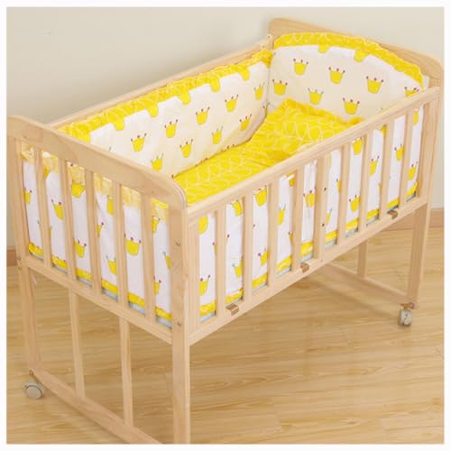 WXJHNYBS Protector De Cuna, 4 Caras,Suave Protector Cuna Chichonera con Colchón Y Almohada,Lavable Chichonera Minicuna para Cuna,B-105x60cm