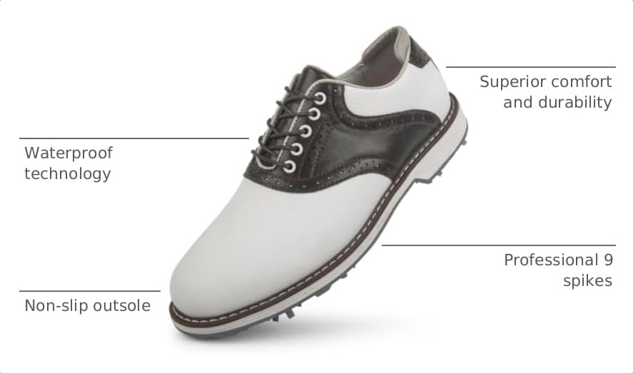 Image of THESTRON Men Golf Shoes Waterproof Professional Golf Footwears Spikes Spikeless Golf Walking Sneakers Turf Sports Golf Training Sneakers for Men