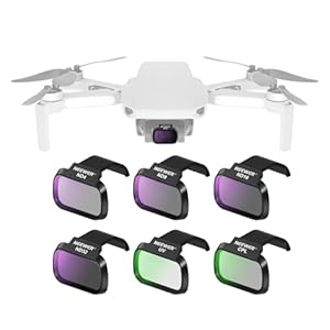 NEEWER 6 Pack ND Filter Set Compatible with DJI Mini 4K/2/Mavic/SE/2 SE, Drone Lens Accessories, Snap On CPL UV Neutral Density Filters ND4/ND8/ND16/ND32, Multi Coated HD Glass Gimbal Safe, FL-B31