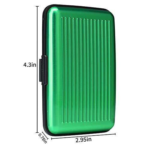Set of 6 Aluminium Metal Credit Card Wallet Holder/Moneybag Storage- Prevent Identity Theft by Blocking RFID Scanning of Your Credit Cards (Assorted Colors) Size 11x7x5.2cm2