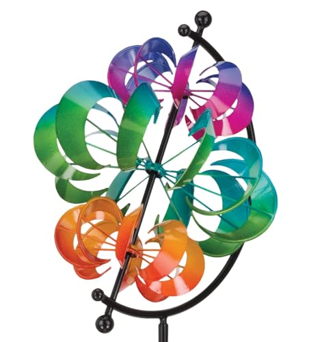 Regal Art & Gift Wind Spinner, Outdoor Metal Kinetic Yard Art with Stake