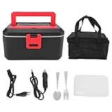 BAOFUYA 1,8L Lunch Box, SUS304 Caja de Calefacción PTC de Acero Inoxidable para el Trabajo de Trabajo para el Automóvil Viajes a Casa (EU enchufe 220V)