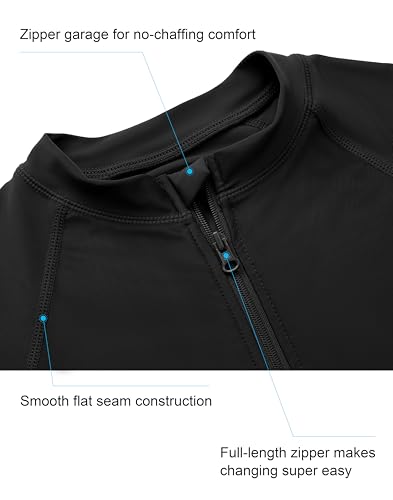 Image of Toddler Boys Swim Shirts Rash Guard Long Sleeve UPF 50+ Sun Protection