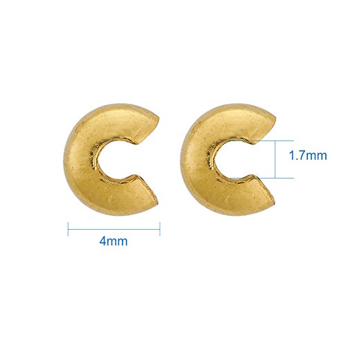 Pandahall 1Box Iron Half Round Open Crimp Beads Covers Knot Covers Beads End Tips For Jewelry Makings #TOP3