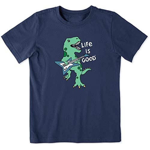 T-shirt en coton durable Dino Rock Life is Good coupe Crusher premium