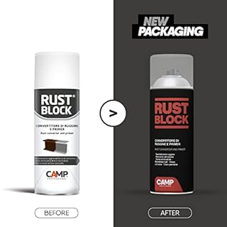 CAMP Rust Block Convertiruggine e Primer - Convertitore Ruggine Spray Pronto all'Uso, Antiruggine Impermeabile Ideale per Ripristinare Superfici in Ferro e Acciaio - Azione Rapida e Protettiva, 400 ml