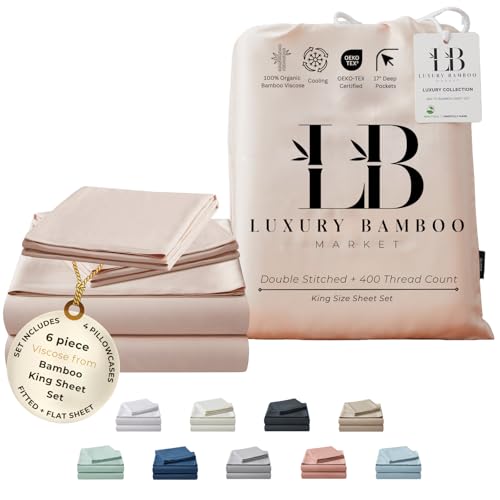 Luxury King Bamboo Sheet Set with 4 Pillowcases
