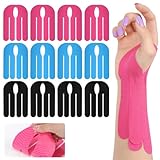 YASQZ 12 Stück Precut Kinesiotapes Handgelenk, Kinesiotapes Vorgeschnitten Kinesiologie Tape Sport Tape, Wasserdichte Atmungsaktive Kinesio Tapes für Sport & Stabilität (Schwarz, Blau, Rosa)