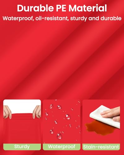 Image of LANLISA 4 Pack Red Plastic Table Cloth Disposable, 54 x 108 Inch