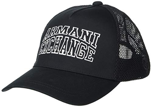AX Armani Exchange mens Boxed Logo Hat Baseball Cap, Black, UNI US