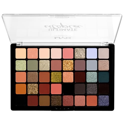 NYX Professional Makeup Paleta de sombras de ojos Ultimate Shadow Palette, Pigmentos compactos, 40 tonos mates, satinados y metalizados, Tono: Utopia
