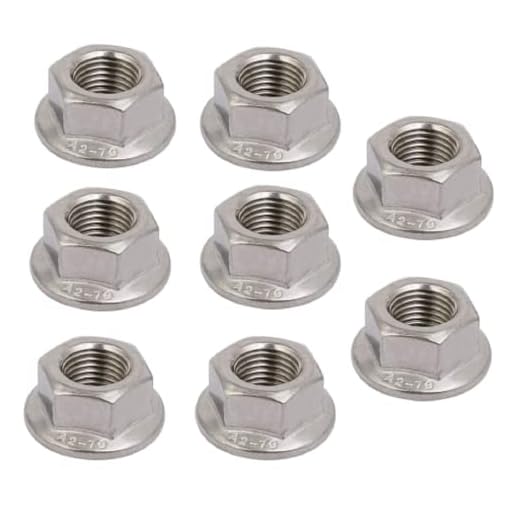 WENDIN 8 pcs 304 Stainless Steel Hexagonal Flange Nuts 7.5mm Flange nut with 1.25 Metric Pitch M8 x 1.25mm Pitch Metric fine Pitch Flange Nuts(M8)