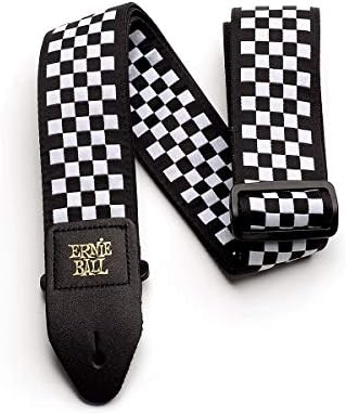 Ernie Ball Jacquard Guitar Strap, Black and White Checkered (P04149)