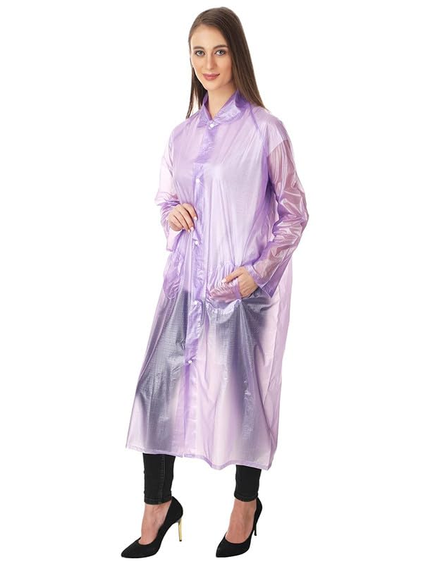W+ Fancy Purple Women's Raincoat with Cap (Medium) 1