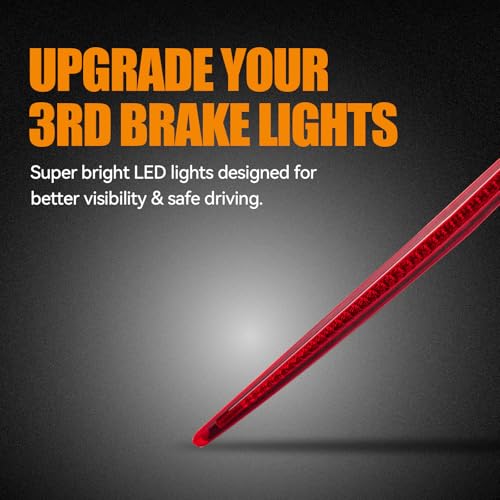 Image of Third 3rd Brake Light LED for 2006-2011 Cadillac DTS, High Mount Rear Brake Lights Assembly for 06-11 Cadillac DTS, Waterproof Center Cab Lamp Stop Light (RED)