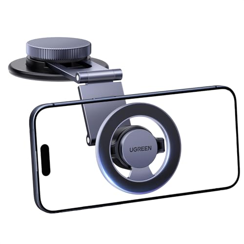 UGREEN for MagSafe Car Mount 360 Rotation 2025 Upgraded Flexible Arm Magnetic Phone Holder for Dashboard Windscreen Compatible with iPhone 16 Pro Max and MagSafe Case