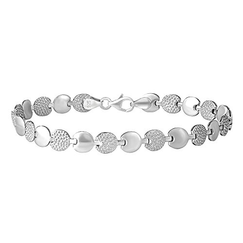Preisvergleich Produktbild Damen Armband MONNALISA Runde Platten 925 Sterling Silber (19)