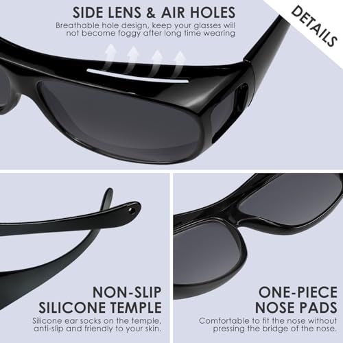 Image of Night Driving Glasses Fit Over for Men Women, Anti Glare Polarized Night Vision Driving Glasses HD Yellow Lens