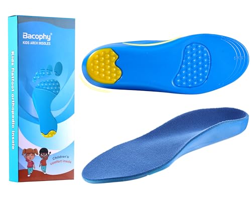 Image of Bacophy Kids Arch Support Insoles Orthotic Cushioning Inserts Deep Heel Cup