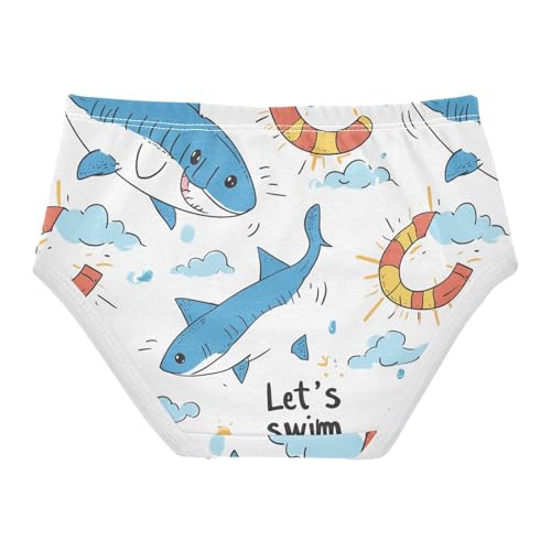 Wusikd Shark Blue Girls' Underwear Cotton Cute Girls Briefs Soft Toddler Underwear 2T2