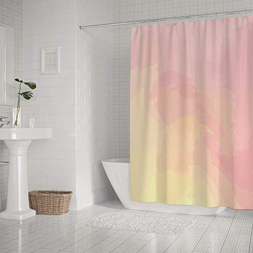 Rideau de douche rose anti-éclaboussures en polyester résistant et sain