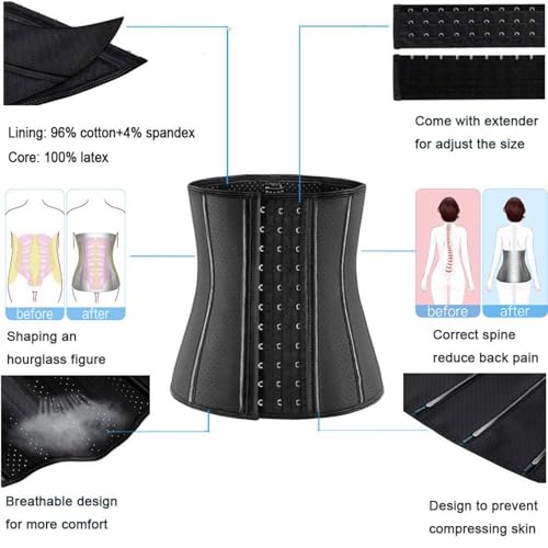 Image of ECOWALSON Waist Trainer for Women - 9 /25 Steel Bones & Additional Extender Cincher Corset for Hourglass body Shaper