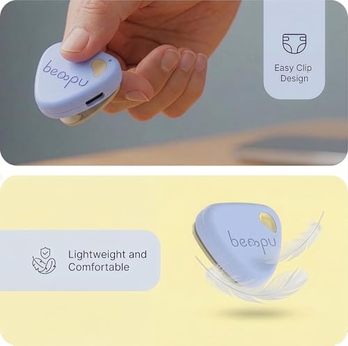 Image of Bellybutton Smart Breathing Baby Monitor for Safer Sleep with Gentle Vibration, App Notifications, Easy to Clip, Portable, Medical-Grade Materials & Non-Bulky Design (Blue)