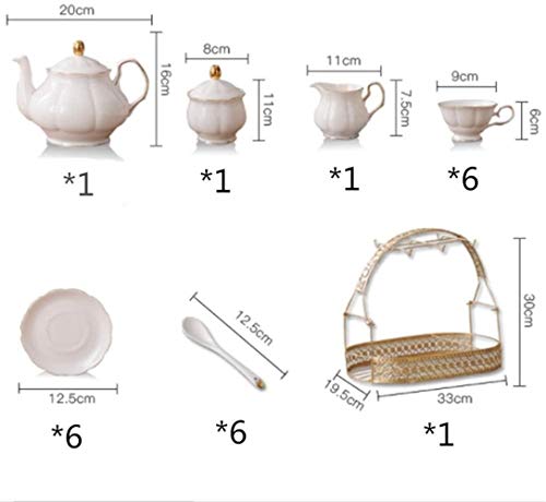 Inicio de té simple conjunto de 16 piezas del accesorio de oro de la tarde Té Vaso Juego de café de porcelana vidriada… - Imagen 6