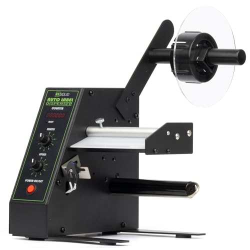 U.S. Solid Automatischer Etikettenspender mit Zähler (0-999999) - für rollenetiketten 4-140mm Breite, 3-150mm Länge, Geschwindigkeitsregelung