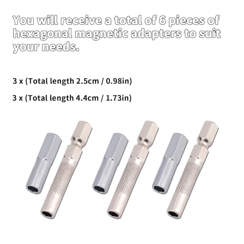 6pcs 1/4" to 4mm Bit Adapter, 6.35mm to 4mm Hex Screw Driver Bit Adapter Magnetic & Drill Extension Bit Holder for Micro Bits, Screwdriver Converter Set for Automotive & DIY Repair Tool Kit - Image 3