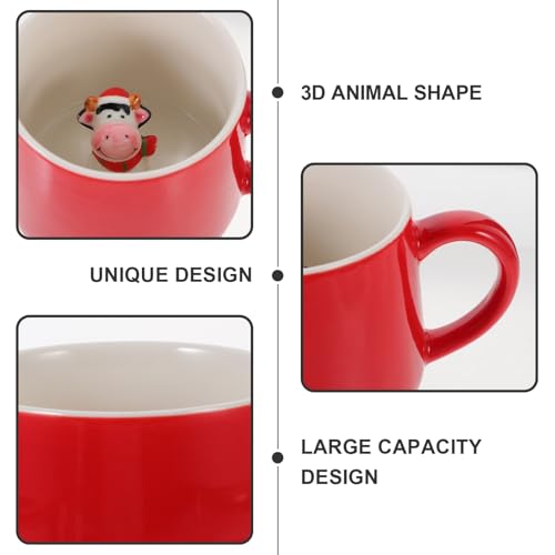 Taza de cerámica con forma de vaca para desayunos divertidos en familia 5