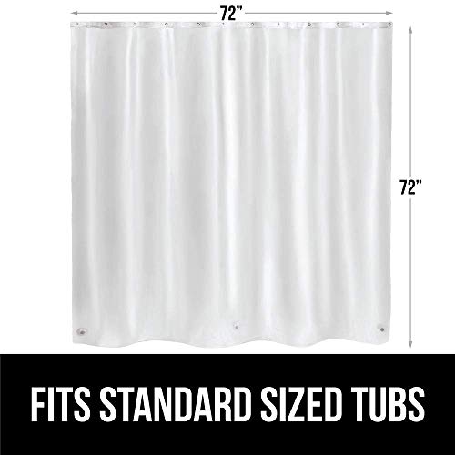 Gorilla Grip Bath Tub Mat And Shower Curtain, Peva, Both Beige Opaque, Bath Mat Size 35X16, And Shower Curtain Size 72X72, 2 Item Bundle #TOP7
