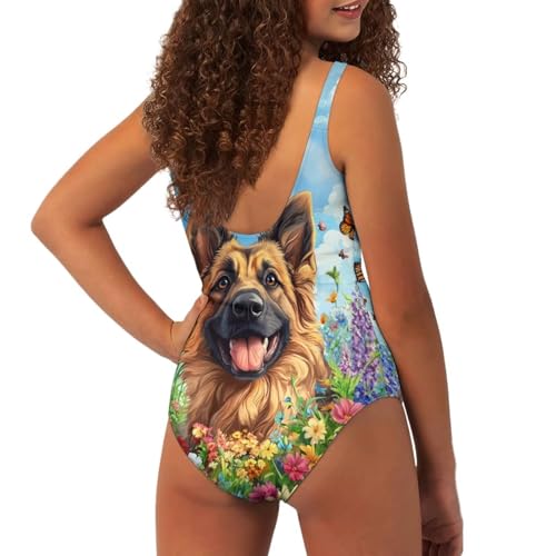 Image of Uourmeti Girls' One-Piece Swimwear Halter Bathing Suit Big Kids Summer Beach Swim Suits Swimming Wear